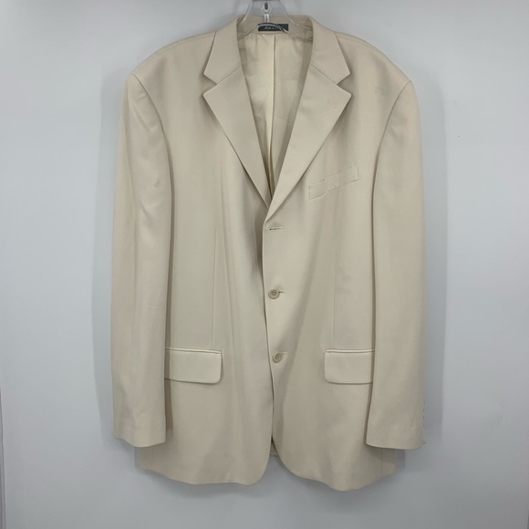 cream silk blazer